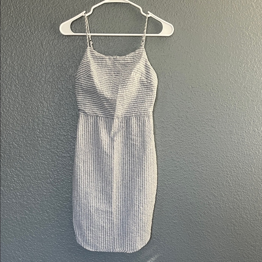 le Rumi Chic White and blue Mini Dress